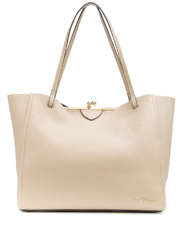 cream leather tote