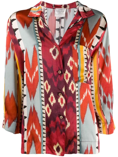 Forte Forte Encens Printed Silk-satin Shirt In Red
