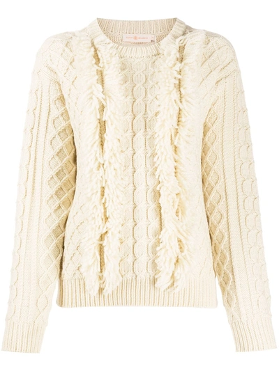 Tory Burch Andean Highland Wool Textured Sweater In New Ivory