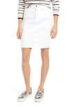 Jen7 By 7 For All Mankind Jen7 Frayed-hem Denim Pencil Skirt In White