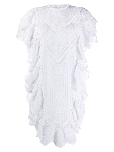 Isabel Marant Zanetti White Crochet Lace Mini Dress