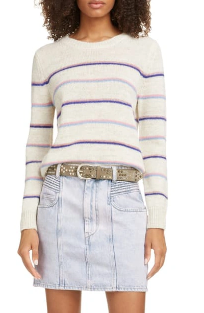 Isabel Marant Étoile Gianili Striped Alpaca-blend Jumper In Pink/ Ecru