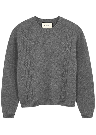 Gucci Grey Mélange Knitted Jumper