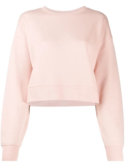 Ninety Percent Pink Cropped Organic Cotton Sweatshirt