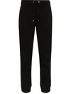 Moncler Black Striped Cotton-blend Sweatpants In Black/white