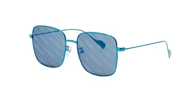 Balenciaga Mirrored Blue Oversized Sunglasses In Grey Mirror