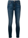 Frame Le Skinny De Jeanne Crop Dark Blue Jeans In Denim