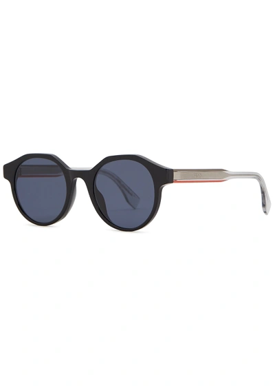 Fendi Roma Amor Oval-frame Sunglasses In Black And Other