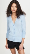 Tory Burch Simone Blue Merino Wool Cardigan In Summer Blue