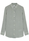 Equipment Essential Striped Silk Shirt In Green