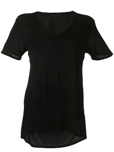 Helmut Lang Cutout Modal-jersey T-shirt In Black
