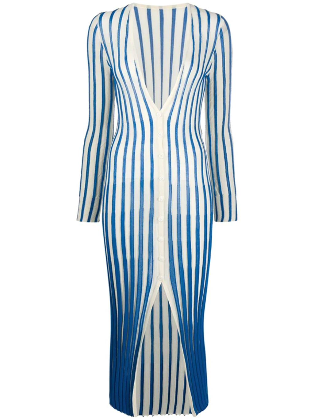 jacquemus blue striped dress Jacquemus Striped Cotton Dress | Blue