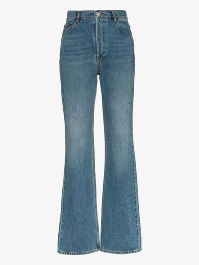 Balenciaga High Waist Straight Leg Jeans In Blue