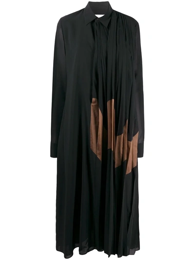 Jil Sander Mirabelle Black Chiffon Shirt Dress