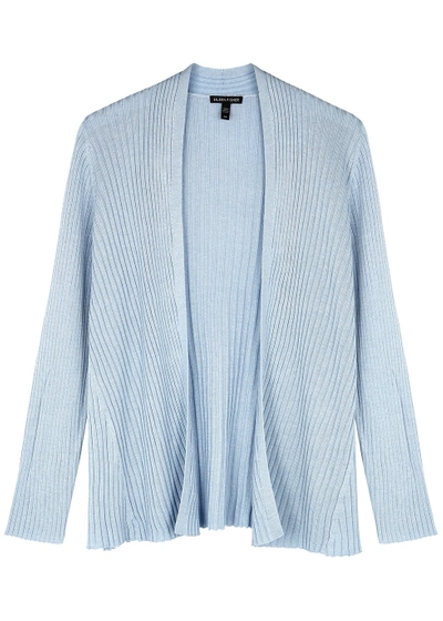 Eileen Fisher Light Blue Ribbed-knit Cardigan