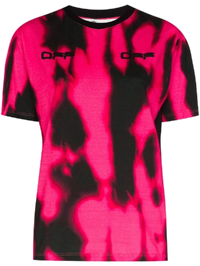 Off-white Pink Tie-dyed Cotton T-shirt In Rosa