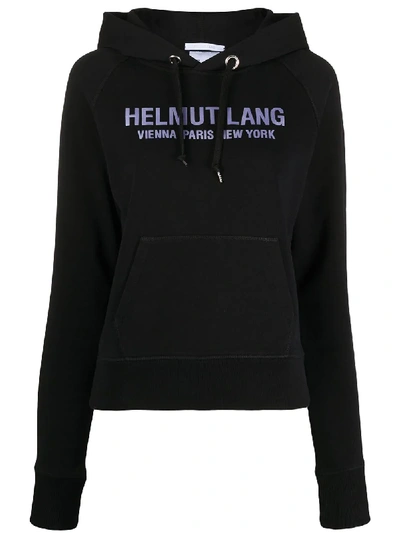 Helmut Lang Namesake Slim Hoodie In Basalt Black