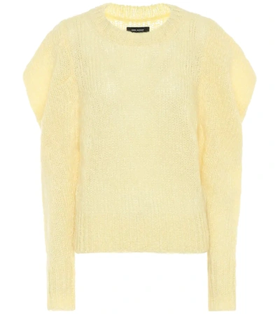Isabel Marant Idona Mohair Blend Knit Sweater In Yellow