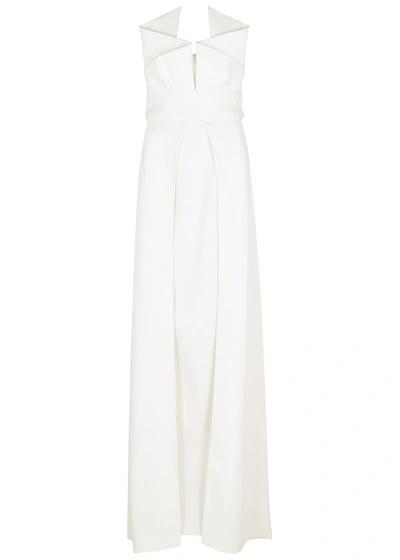 Azzi & Osta White Pleated Gown