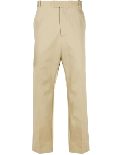 Oamc Camel Straight-leg Cotton Trousers In Neutral
