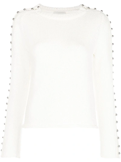 3.1 Phillip Lim / フィリップ リム Embellished-sleeve Boat-neck Sweater In White