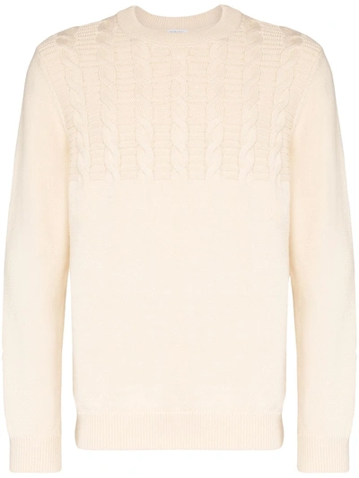 Sunspel Ecru Cable-knit Cotton Jumper In Neutrals ModeSens