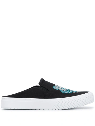 Kenzo Tiger Embroidery Slip-on Sneakers In Black