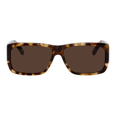 Saint Laurent Sl 366 Lenny Squared Acetate Sunglasses In Havana Havana Brown