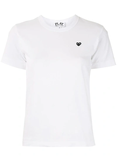 Comme Des Garçons Play Logo-patch T-shirt In White