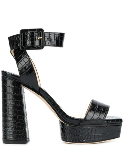 Jimmy Choo Jax 125 Leather Platform Sandals In Black