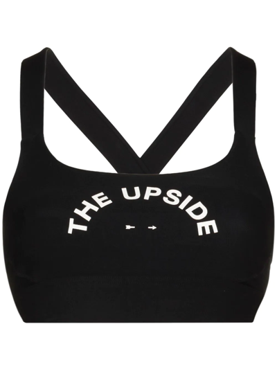 The Upside Lisa Printed Stretch Sports Bra In Schwarz