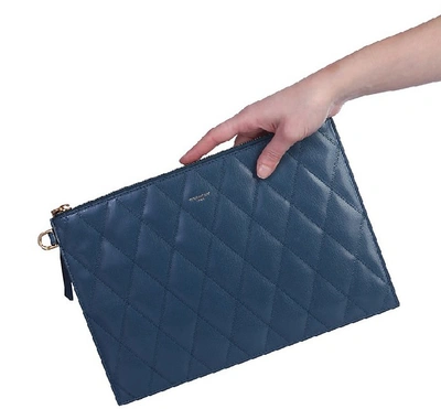 Givenchy Gv3 Quilted Clutch Bag In Blue