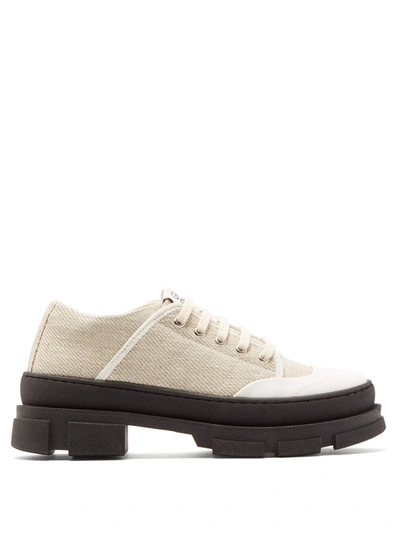 Ganni Hybrid Chunky Cotton Low-top Trainers In White