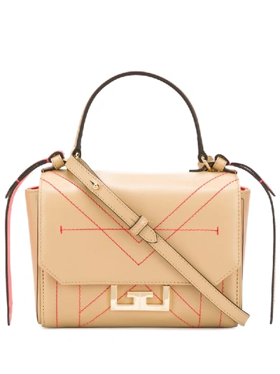 Givenchy Mini Eden Leather Top Handle Bag In Neutrals