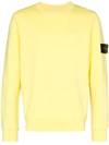 Stone Island Cotton Solid Logo-patch Sweatshirt In Lemon