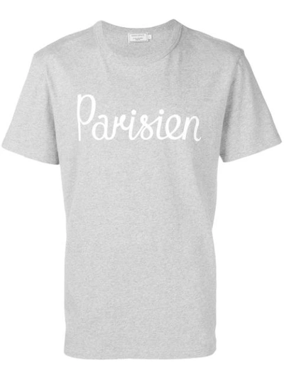 Maison Kitsuné Maison Kitsune Parisien Print T-shirt In Grey