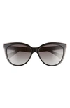 Kate Spade Daeshas 56mm Polarized Cat Eye Sunglasses In Black Pink/gray Polarized