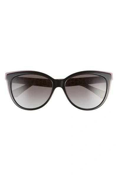 Kate Spade Daeshas 56mm Polarized Cat Eye Sunglasses In Black/ Pink/ Grey