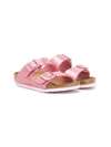 Birkenstock Girls' Arizona Cosmic Sparkle Slide Sandals - Toddler, Little Kid In 粉色