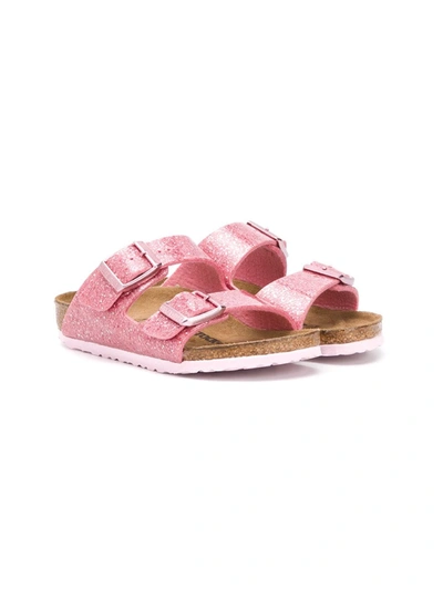 Birkenstock Girls' Arizona Cosmic Sparkle Slide Sandals - Toddler, Little Kid In 粉色