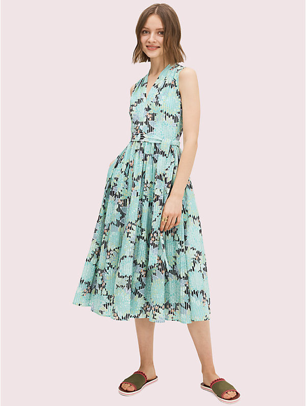 Kate Spade Dahlia Bloom Burnout Midi Dress In Black ModeSens