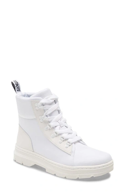 Dr. Martens Women's Combs Combat Boots In White Leather