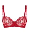 Simone Perele Saga Non-padded Lace Demi Bra In Ruby