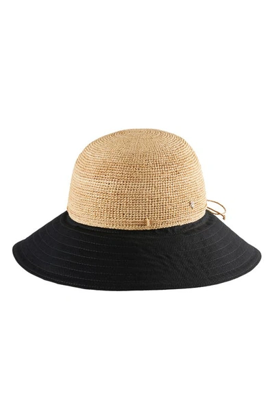Helen Kaminski Kalola Foldable Raffia Hat In Natural/ Black