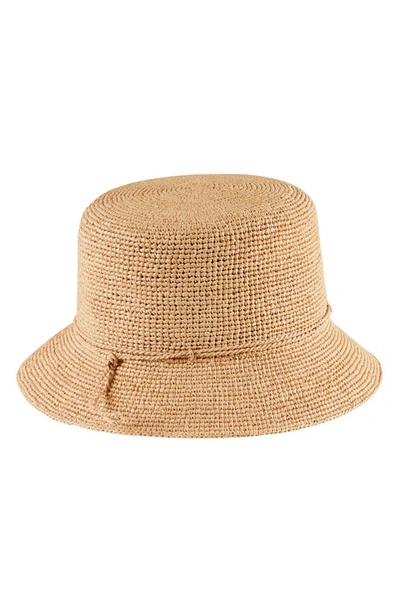 Helen Kaminski Packable Raffia Bucket Hat In Nougat