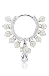 Maria Tash Coronet Pearl & Diamond Briolette Earring In White Gold