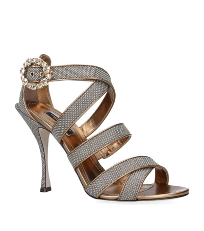 Dolce & Gabbana Keira Diamond Glitter Sandals In Bronzo