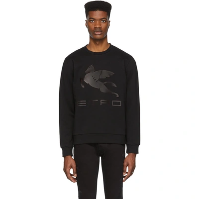 Etro Printed Logo Sweatshirt In Black,brown