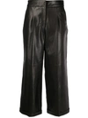 Arma Abigail High-waisted Leather Trousers In Black