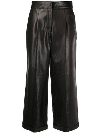 Arma Cropped Straight Leg Trousers In Black